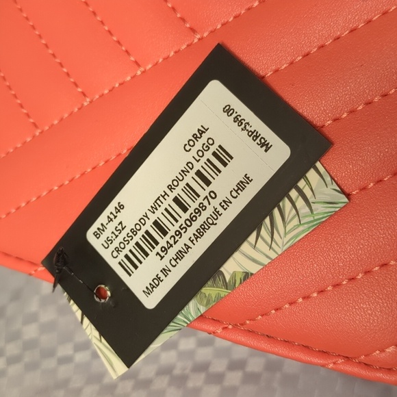 FLASH SALE! - NWT Badgley Mischka Orange Quilted Crossbody Bag - Picture 4 of 10